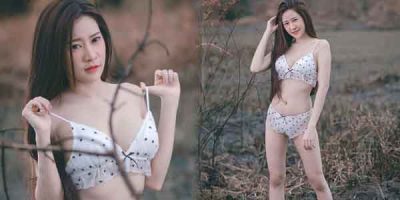 สาวไทยโหนกหีใหญ่ น้อง Nammon ถ่ายแบบ ใส่ชุดชั้นในตัวจิ๋วยืนโพสท่ายั่วควยมาก